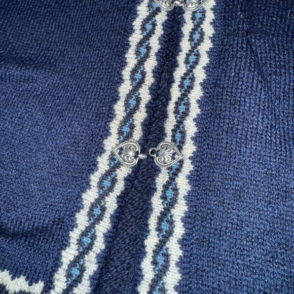 Estate Baltic Inspirations Estonia Wool Poncho Blue Sweater XL - Picture 5 of 9